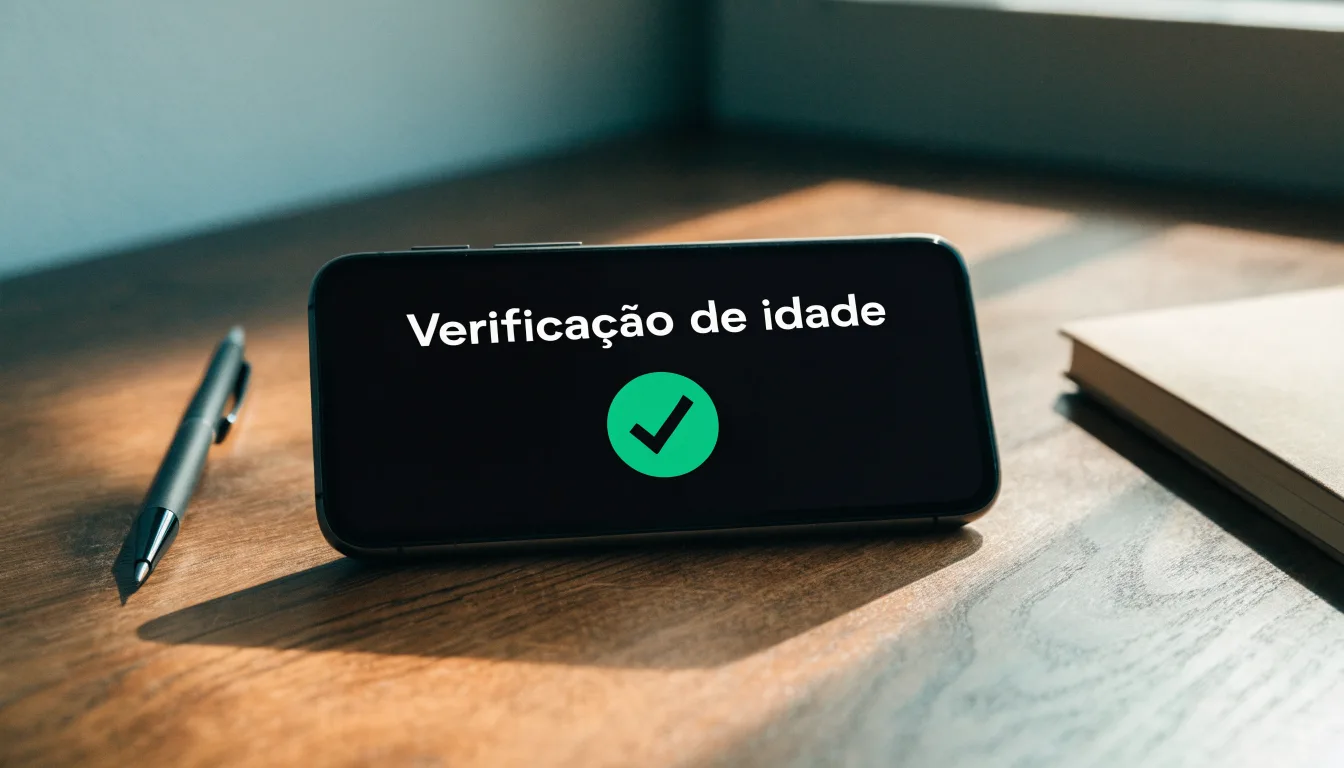 Uma folha de licença em papel com um selo vermelho, pousada numa secretária de madeira ao lado de uma caneta